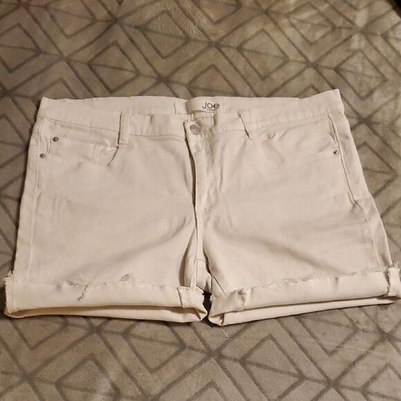 Joe's Jeans White Jean Shorts with Cuffed Hem - Picture 1 of 6
